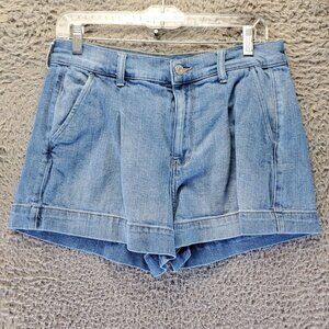 Wonderly Shorts Womens 6 Blue High-Rise Button Closure Denim Blend Classic Fit